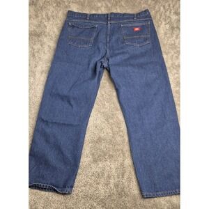Dickies Mens Jeans Size 44 X 30 Cotton Denim Straight Leg Dark Wash
